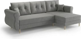 Rozkladacia obojstranná sedacia súprava do L SILVIANO 230x140 cm, sivá