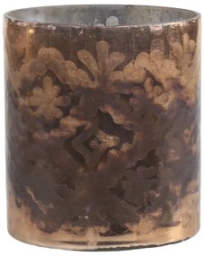 Mocca antik sklenený svietnik na čajovú sviečku Grindi - Ø 10*12 cm