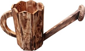 HRADIL Drevená dekorácia kanvička - kvetináč