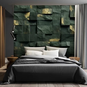 Gario Fototapeta Zelené mozaikové kocky Materiál: Vliesová, Rozmery: 300 x 210 cm