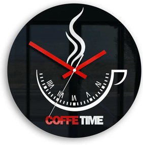 Nástenné hodiny Coffe Time čierne