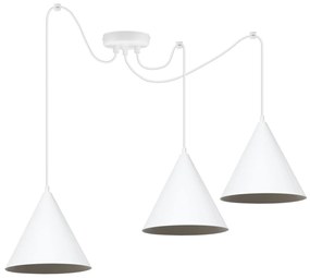 Závesné svietidlo Soho Spider, 3x biele kovové tienidlo, (fi 25cm)