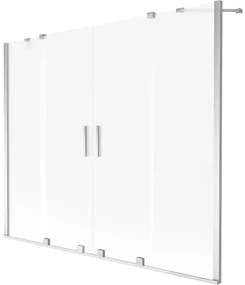 Mexen Velar Duo, 2-krídlová posuvná vaňová zástena 180 x 150 cm, 8mm sklo námraza, chrómová, 896-180-000-32-01