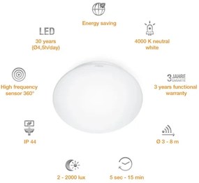STEINEL 008383 - LED Kúpeľňové svietidlo so senzorom RS16LED LED/9,5W/230V IP44