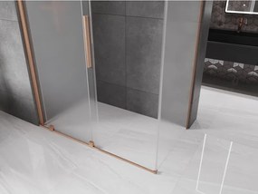 Mexen Velar, sprchový kút s posuvnými dverami 150 x 75 cm, 8mm sklo námraza, medená matná, 871-150-075-31-65