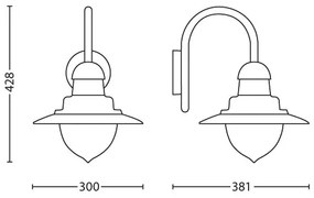 Philips 01652/52/PN - Vonkajšie nástenné svietidlo RAINDROP 1xE27/60W/230V IP44