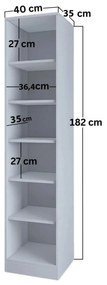Policová skriňa Luckiny (biela). Akcia -21%. Vlastná spoľahlivá doprava až k Vám domov. 1127601