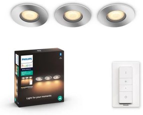 Philips Hue White Ambiance 8719514340817 Adore zápustné svietidlo D93mm GU10 +SWITCH 5W/350lm 2200-6500K IP44 chróm bluetooth 3-set