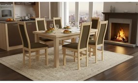 Jedálenská stolička ZOE dub/tmavohnedá