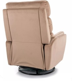 Sametové relaxační polohovací křeslo Argos béžové/černé