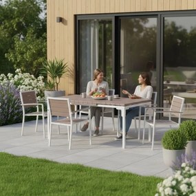 Veľký rozkladací záhradný stôl 180–240 cm pre 12 osôb béžová