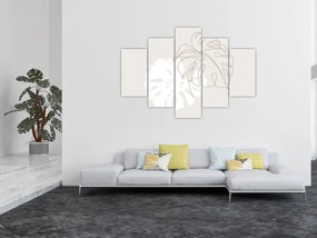 Obraz - Line art monstera N⁰2 (150x105 cm)