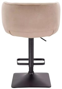 LuxuryForm DESIGN Barová stolička MONTANA VELUR na čiernej hranatej podstave - latte