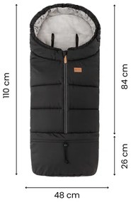 PETITE&MARS - Súprava detského fusaku 3v1 JIBOT + rukávniky na kočík svetlosivá