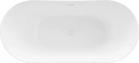 Rea FERRANO Slim, voľne stojaca vaňa 1600×800×720 mm, biela, biela krytka odtoku, REA-W0081