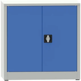 Dielenská policová skriňa na náradie KOVONA JUMBO, 1 polica, zváraná, 800 x 600 x 800 mm, sivá / modrá