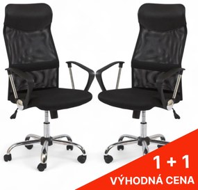 Ergonomická kancelárska stolička s priedušným operadlom 1 + 1