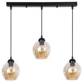 Candellux Čierno-hnedý závesný luster Aspa pre žiarovku 3x E27 33-00606