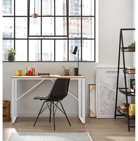 Biely písací stôl s doskou v drevenom dekore Kave Home Lisbet