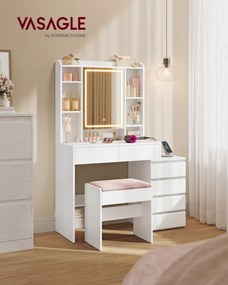 Toaletný stolík so zrkadlom a LED osvetlením RDT144WB01