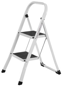 Dvojúrovňové skladacie schodíky TRIO biele/čierne