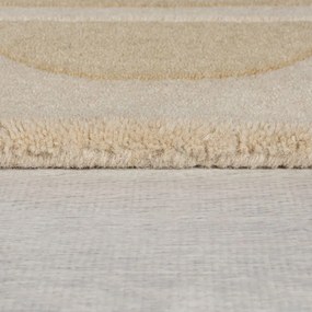 Flair Rugs, Ručne všívaný kusový koberec Lois Scallop Natural kruh, 120x120 (priemer) kruh, béžová, chodba / predsieň