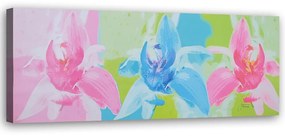Obraz na plátně Barevné květiny jako malované - 120x40 cm