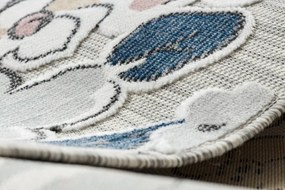 Dywany Łuszczów, Kusový koberec Botanic 65239 flowers grey – na von aj na doma, 78x150, viacfarebná, chodba / predsieň