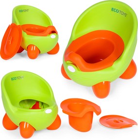 Detský nocník ECOTOYS pre deti od 12 mes., vyberateľná miska, protišmykové nožičky, zelený