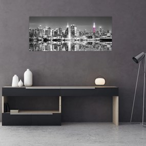 Obrázok - New York a fialový mrakodrap (120x50 cm)