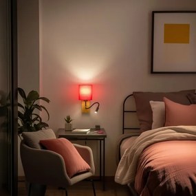 Brilagi - LED Nástenná lampa NUBILA WOOD 1xE27/25W/230V + LED/3W dub/ružová