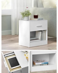 Autronic BONTEC Odkladací stolík 39x28x41cm, mdf, bielený dub, ANT-E1081 BUK Farba: Béžová