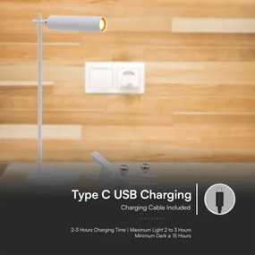 LED Stmievateľná magnetická stolná lampa LED/3W/5V 4000K 1500 mAh biela