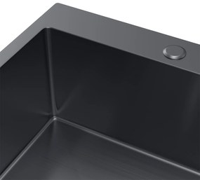 Erga HD, 1-komorový oceľový drez 500x500x210 mm, grafitová, ERG-MLS-HD5050B