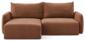 Rozkladacia/s úložným priestorom rohová pohovka v tehlovej farbe (ľavý roh) Kalena – Makamii