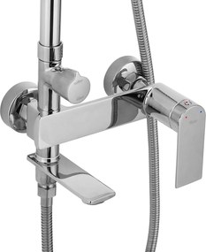 Rea Storm, vaňová/sprchová súprava s dažďovou hlavovou sprchou a ručnou sprchovou hlavicou, chrómová, REA-P4882