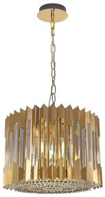 Luster na reťazi RITZ 7xE14/40W/230V pr. 42 cm zlatá