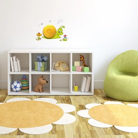 Detské nástenné svietidlo Snail, 1x oranžové plastové tienidlo, gr
