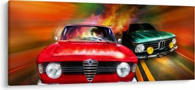 Obraz - Retro závodné autá (120x50 cm)