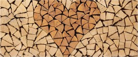 Obraz - Srdce z dreva (120x50 cm)