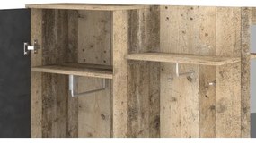 Stena za predsobo NOLAN z ogledalom, rjava/grafit