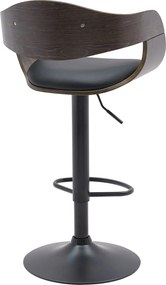 Barová stolička Kingston B - koženka, čierny rám - čierna/šedá