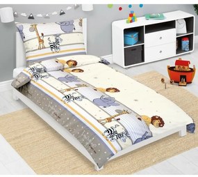 Bellatex Detské bavlnené obliečky Junior Safari béžová, 140 x 200, 70 x 90 cm
