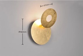 LED nástenné svietidlo v zlatej farbe Leano – Trio