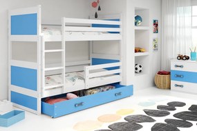 Detská poschodová posteľ RICO | biela 80 x 190 cm Farba: Modrá