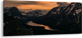 Obraz jazera medzi horami (120x50 cm)