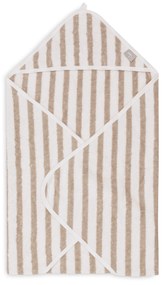 Osuška s kapucňou froté 75x75cm Stripe Olive Green