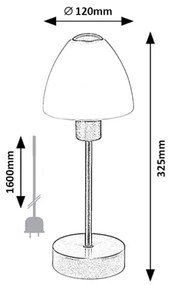 RABALUX Moderná stolná stmievateľná lampa LYDIA, 1xE14, 40W, strieborná