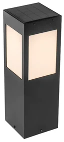 Vonkajšia stojaca lampa čierna 40 cm s nastaviteľným svetlom a senzorom na solárne - Charlotte