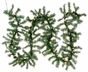 Nexos 57411 Vianočná dekorácia - girlanda s osvetlením 2,7 m - 200 LED teple biela
